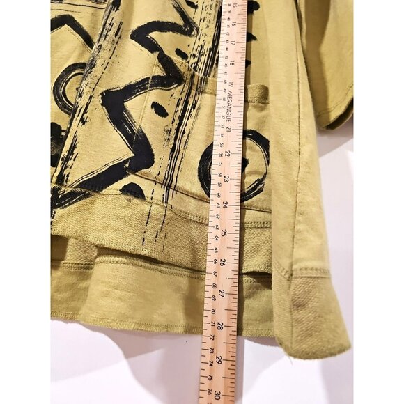 Jess & Jane USA Large Tunic Art to Wear V Neck Stretch Long Sleeve Top Artsy - Picture 6 of 6